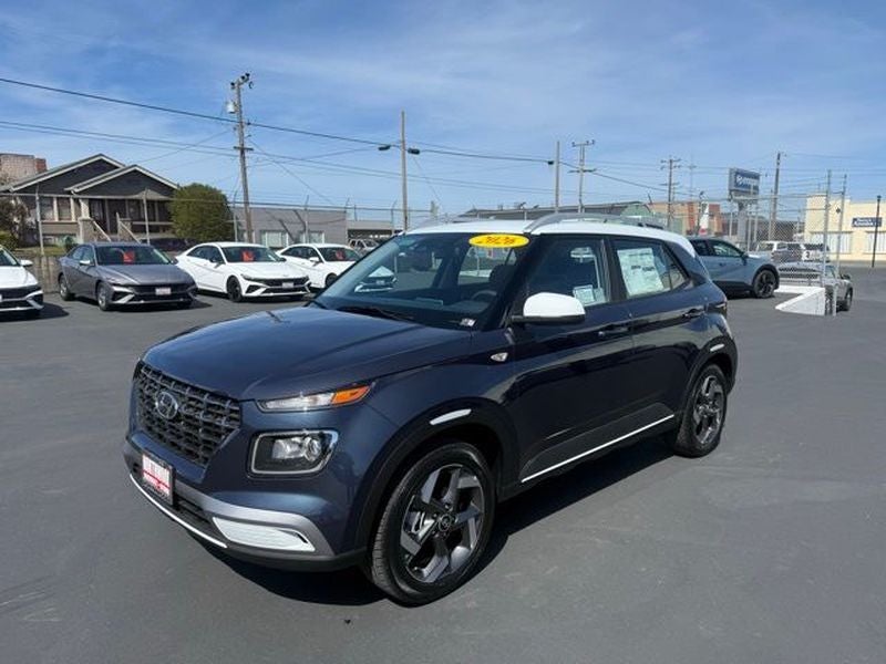 2026 Hyundai VENUE SEL in Denim W/White Roof — front three-quarter view
